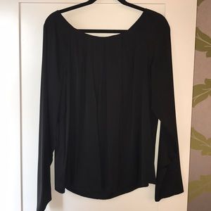Black pleated blouse